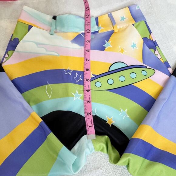 House of Sunny Nice to Meet You Pant Multicolor UFO Print Trousers Size US 2 NWT - Picture 11 of 16
